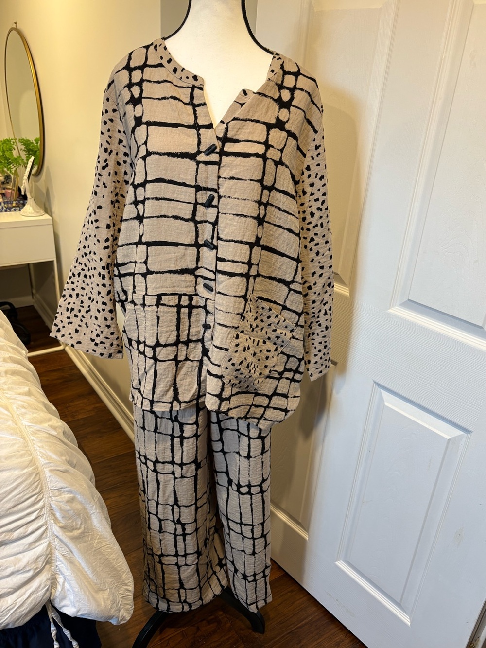Habitat Stone Confetti 2 Piece Tunic Pant Set NWT XXL - Picture 2 of 14